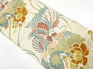 アンティーク　鳳凰に花薬玉模様織り出し丸帯（材料）